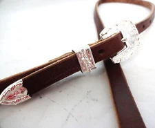 Barbed Wire Buckle Bosal Hackamore Hanger Rich Brown Harness Leather Water Ties