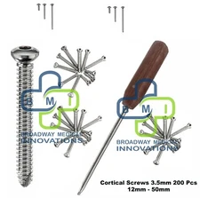 Cortical screws 3.5MM 200Pcs Different With Free Driver Orthopedic Instruments