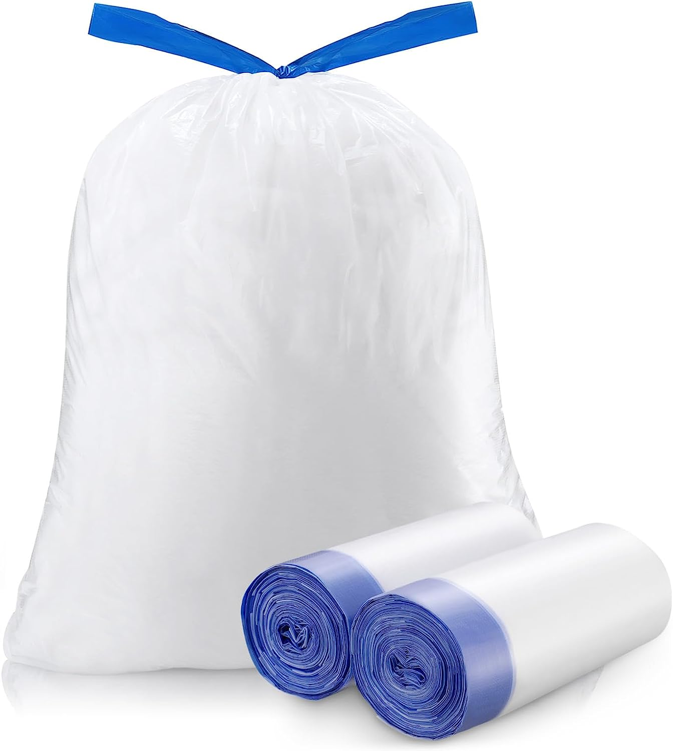 Trash Bags 6 Gallons Drawstring Garbage Bags 60 Count for Office, Living Room, K