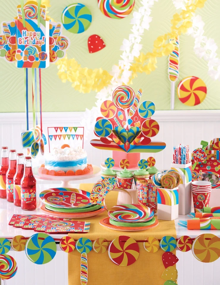 Tablecloth Sugar Buzz Kids Party Candy Party Plastic Table Cover 54X108 - Image 2 of 3