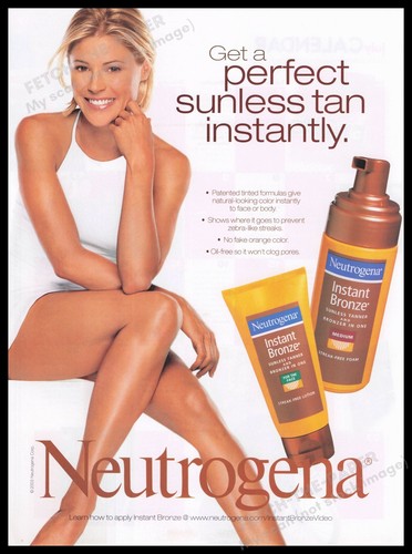 Neutrogena 2000s Print Advertisement Ad 2003 Julie Bowen Tan Legs Body - 第 1/1 張圖片