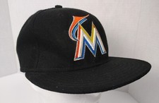 MLB Miami Marlins New Era 59Fifty 5950 Black On-Field Hat/Cap in LN Condition