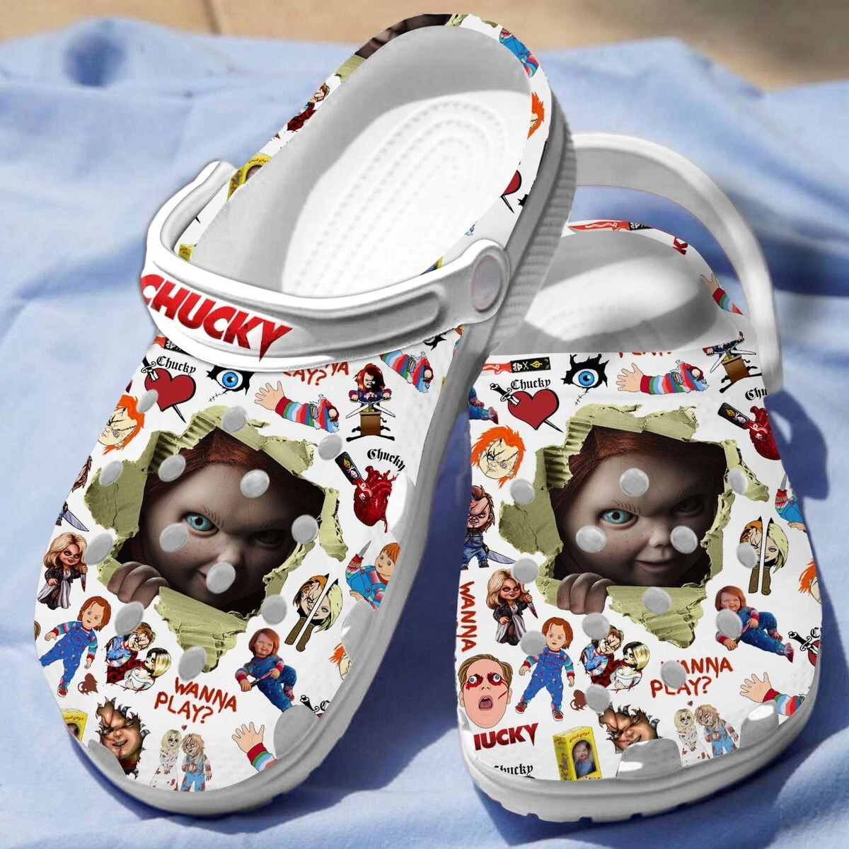 Chucky Doll Scary Slippers Clogsband Clogs For Adults Lovers