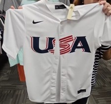 Nike Men  s Small World Baseball Classic Team USA Home White Jersey NEW