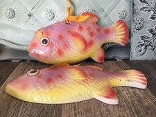 2 Ceramic Fish Decorative Wall Hanging Art Beach bathroom kitchen kids room more