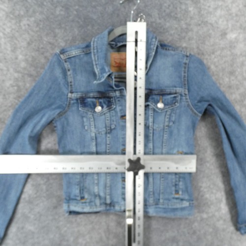 Levi's Jean Jacket Girls Small Denim Med Wash Trucker Button Up - Picture 9 of 12