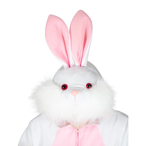 CONEJO Blanco Gris Mono Vestido Elegante Disfraz Adulto Peluche Bichos Pascua - Imagen 4 de 4