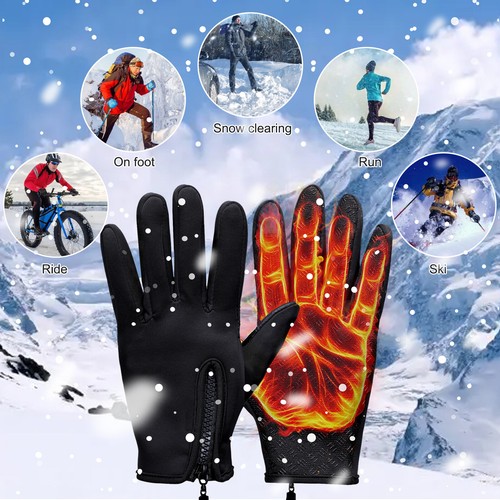 Hombres Mujeres Guantes Cálidos Invierno Impermeables A Prueba de Viento Pantalla Táctil Ciclismo Esquí EE. UU. - Imagen 6 de 12