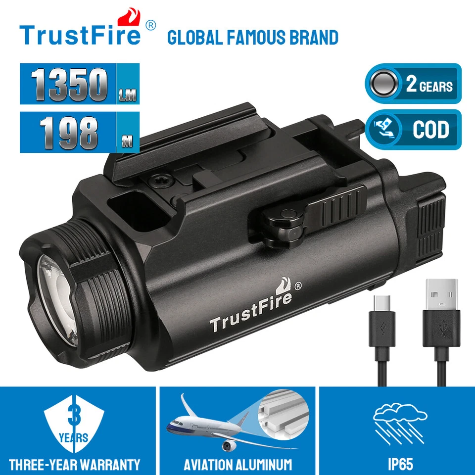 Trustfire 1350 Lumens Compact Jagd Taktische LED Taschenlampe Jagdlicht DHL
