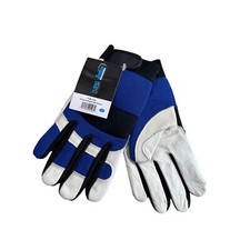 Hand Armour Premium Pigskin Mechanics Gloves Blue White Large Outdoor Work NEW