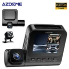 AZDOME 3 Channel Dash Cam 1080P+1080P+VGA 24H Parking Mode Night Vision Camera