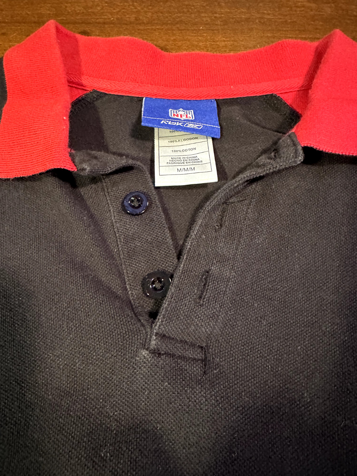 San Francisco SF 49ers NFL Team Apparel Reebok Black/Red Polo Shirt Mens Medium thumbnail 4