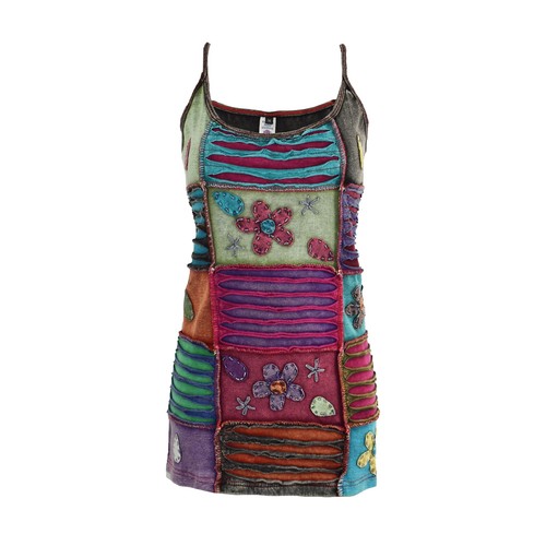 Floral Patchwork Vest Top Fair Trade 12 14 16 18 20 22 Hippy Festival Hippie - Picture 8 of 9