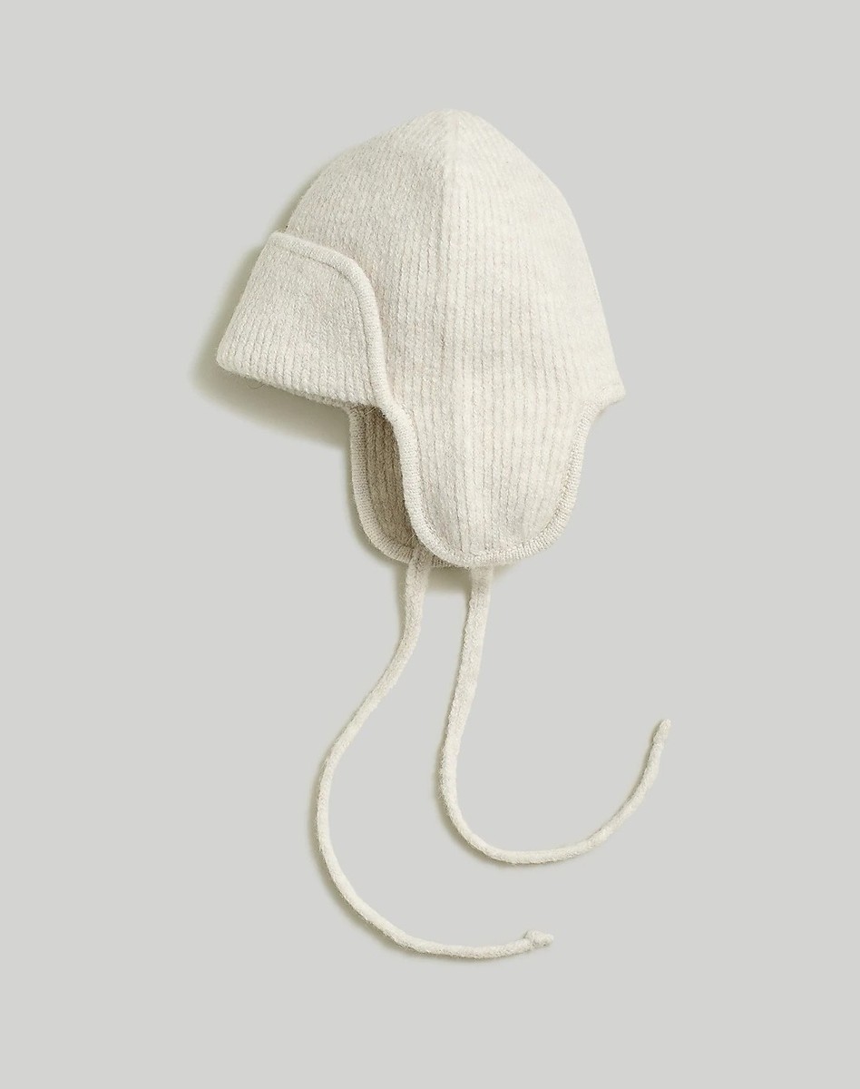 Madewell Fuzzy-Knit Ear Flap Alpaca Wool Blend Beanie Cuffed Beanies | Madewell main image 4
