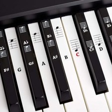 Piano Keyboard Sheet Music Stickers for 49 61 76 88 Keys Black White
