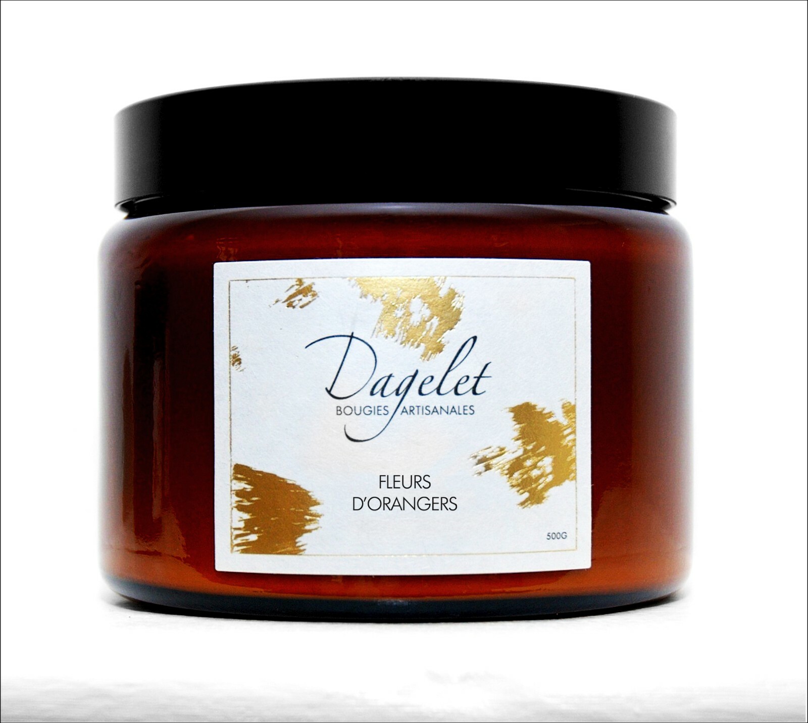 Bougie artisanale fleur d'oranger en cire de soja coulée main 220g