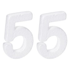 Foam Numbers 5 Numeral EPS White Polystyrene Number 100mm/4 Inch, Pack of 2