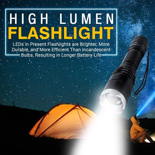 LIVABIT Táctica Ultra Brillante Recargable Zoom LED Linterna Antorcha SOS Estroboscópico - Imagen 5 de 9