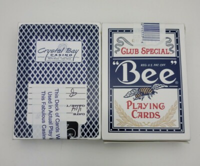 CRYSTAL BAY CASINO PLAYING CARDS 2 Bee Club Special LAKE TAHOE NV Casino Played