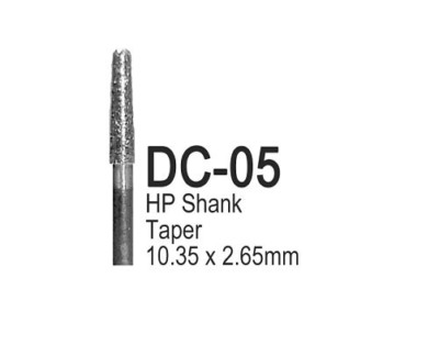 BesQual Diamond Coated Burs - DC05, Taper 6/Bx. HP Shank 2.35mm