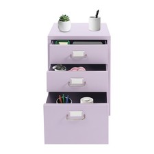 3 Drawers Mobile Filing Cabinet + Wheels, Home Office Under Desk Storage Cabinet