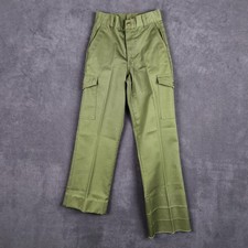 Vintage Boy Scouts of America Pants Youth 23x24 Green Uniform Cargo Pockets