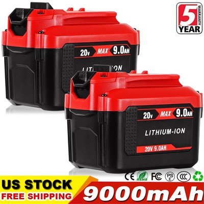 2PACK 9.0Ah 20V For Craftsman V20 20 Volt MAX Li-ion Battery CMCB204 CMCB202 New