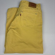 Vintage Levi's Size 14 Jeans New Tags Yellow Capri Cropped Denim Cotton Poly
