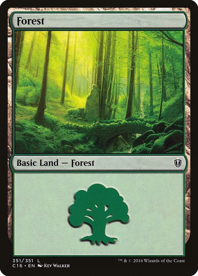 Forest (351) 351 Land Commander 2016 Magic: The Gathering Near Mint