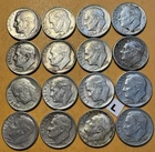 Lot of (16) Roosevelt Dimes 90% Silver Dates 50's & 60's   [L]