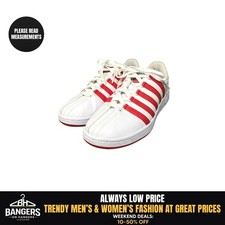 K SWISS Classic VN 03343- 117-M Men s 8 White Red Stripe Lace Up 1836