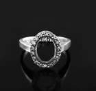 925 Sterling Silver Ring, 10x14 MM Oval Blank Ring Prong Setting, Without Stone