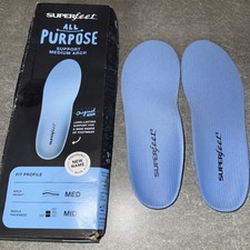 Superfeet All-Purpose Support Medium Arch Insoles Blue Size C M5.5-7/ W6.5-8