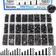 1749Pcs Metric Screw Assortment Kit, M2 M3 M4 M5 Metric Bolts and Nuts Kit with