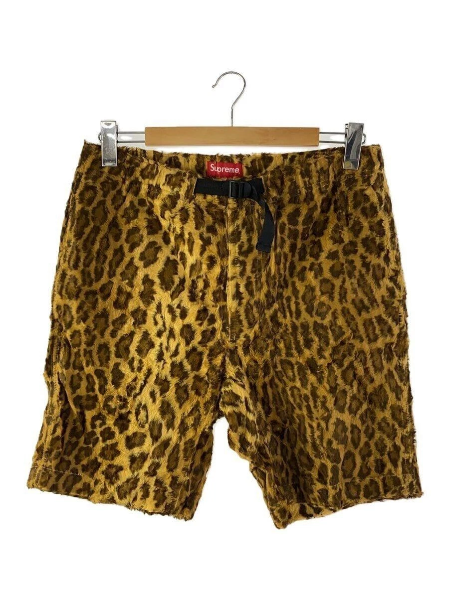 Short court ceinturé Supreme 32 polyester camel fourrure léopard occasion