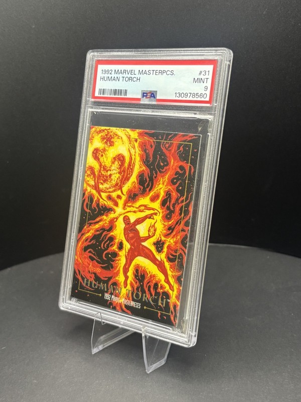 1992 MARVEL MASTERPIECES #31 HUMAN TORCH PSA 9