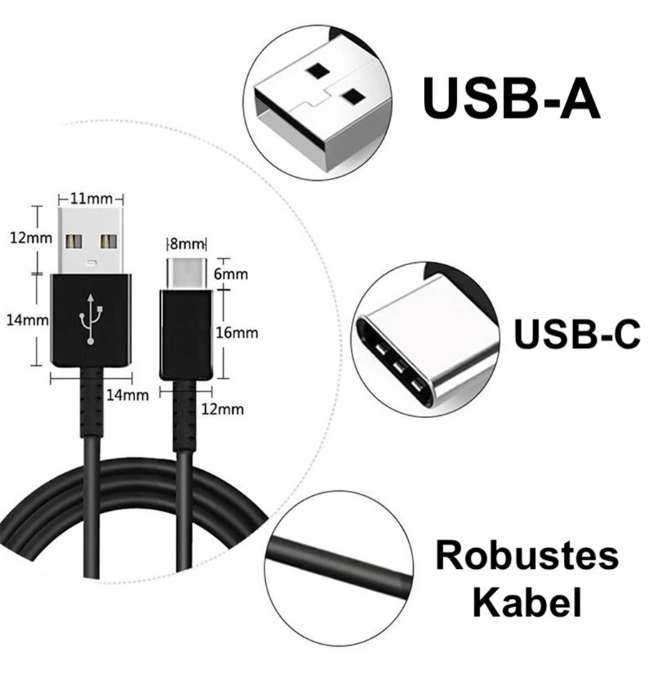 USB C Schnellladekabel Ladegerät Für Original Samsung Galaxy S23 iPhone Xiaomi - Bild 3 von 4