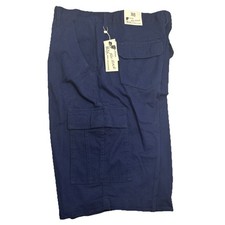 Blue Rock Men's Cotton Belted Cargo Shorts in Navy Blue Size 38 New