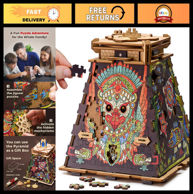 Wooden 3D Puzzle Escape Room Game | Pyramid of the Sun | Fun Family Activity 10+