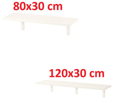 IKEA BERGSHULT / RAMSHULT Wall Shelf White Durable Storage Solution 2 Size