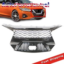 Front Upper Grille Without Camera Hole Fit 2019-2021 Nissan Maxima Gloss Black