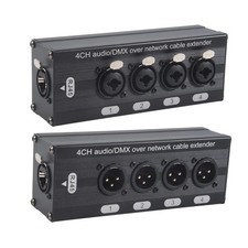 1Pair 4-Channel 3-Pin XLR or 6.3Mm Audio and over Cable Extender,DMX512 1126