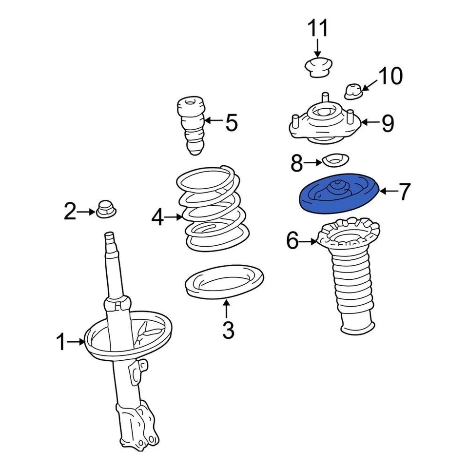 For Toyota Corolla 2009-2019 Toyota 4804402120 Front Upper Coil Spring Insulator - Изображение 2 из 4