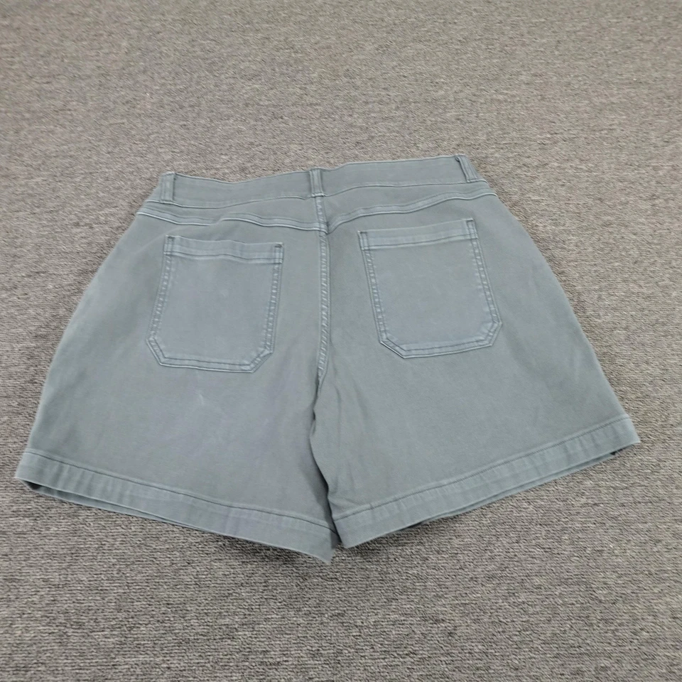 Spanx Shorts Womens Gray Stretch Twill High Rise Patch Pockets Pull-On Casual - Image 4 of 4