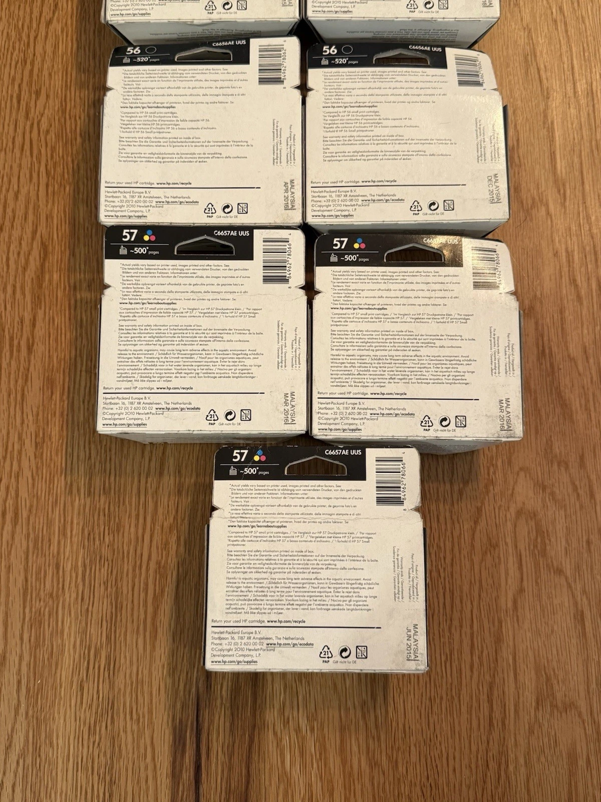 8x Total Genuine HP 56 Black & 57 Tri-Colour Ink Cartridges SA342AE - New Boxed 5