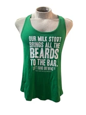 Left Hand Brewing Green Tank Top “Milk Stout Brings Beards” Size Medium 200