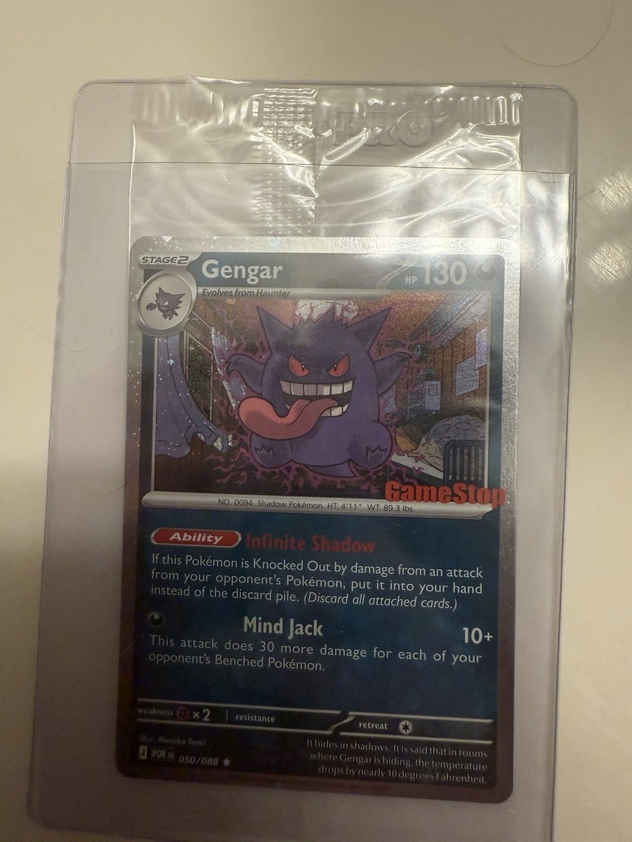 Pokémon TCG Holo Gengar GameStop Sealed Promo Card Partial SWIRLS