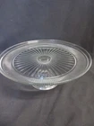 Vtg 1970's Anchor Hocking CANTON 12" Wide Pedestal Glass Ribbed Cake Stand, MINT