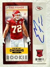 2013 Panini Contenders #138 ERIC FISHER Auto Rookie Ticket RC Chiefs Chippewas