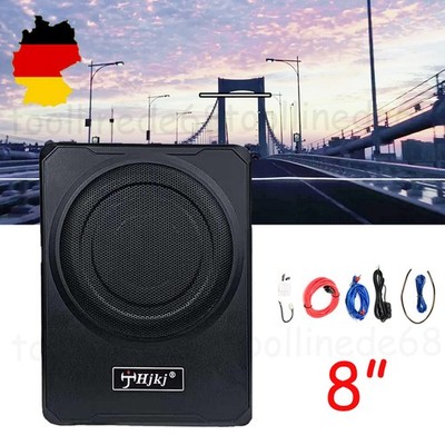 8'' Auto Aktiv Subwoofer Untersitz Bassbox Kfz Amplifier Verstärker mit Kabelset